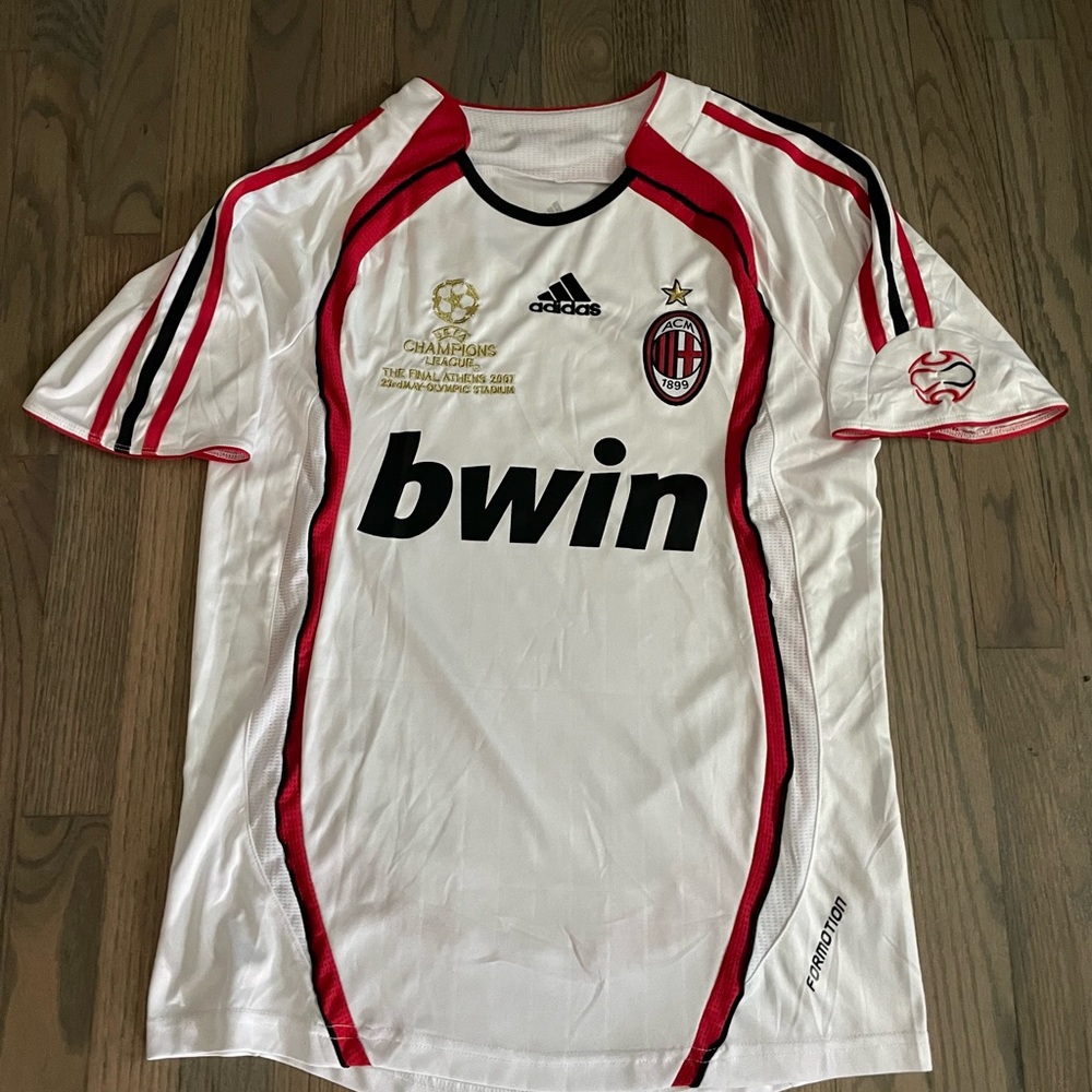 Adidas White and Red Sports Jersey